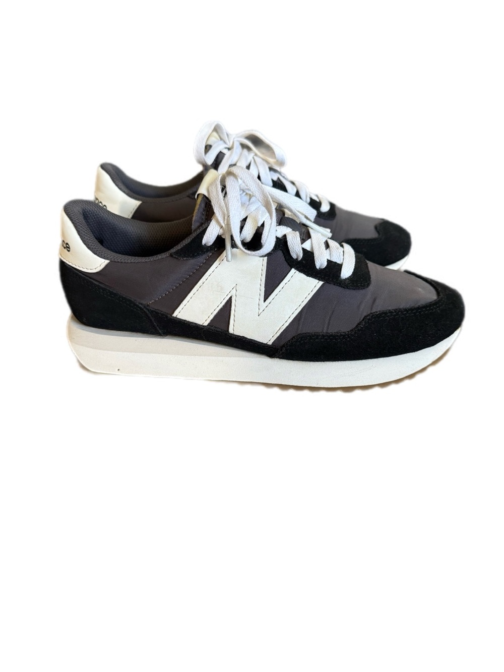 New Balance 237 Black and White Retro Runner - women size 10 men 8.5 - Picture 3 of 7